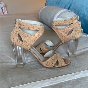 Donald J Pliner Manda cork lucite heel sandal